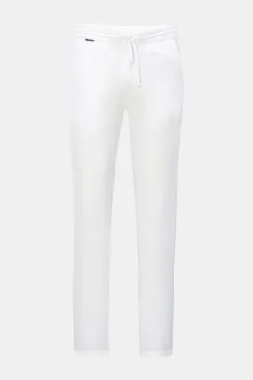 04651/ A TRIP IN A BAG linen jogger pants 'Linen Pant' white