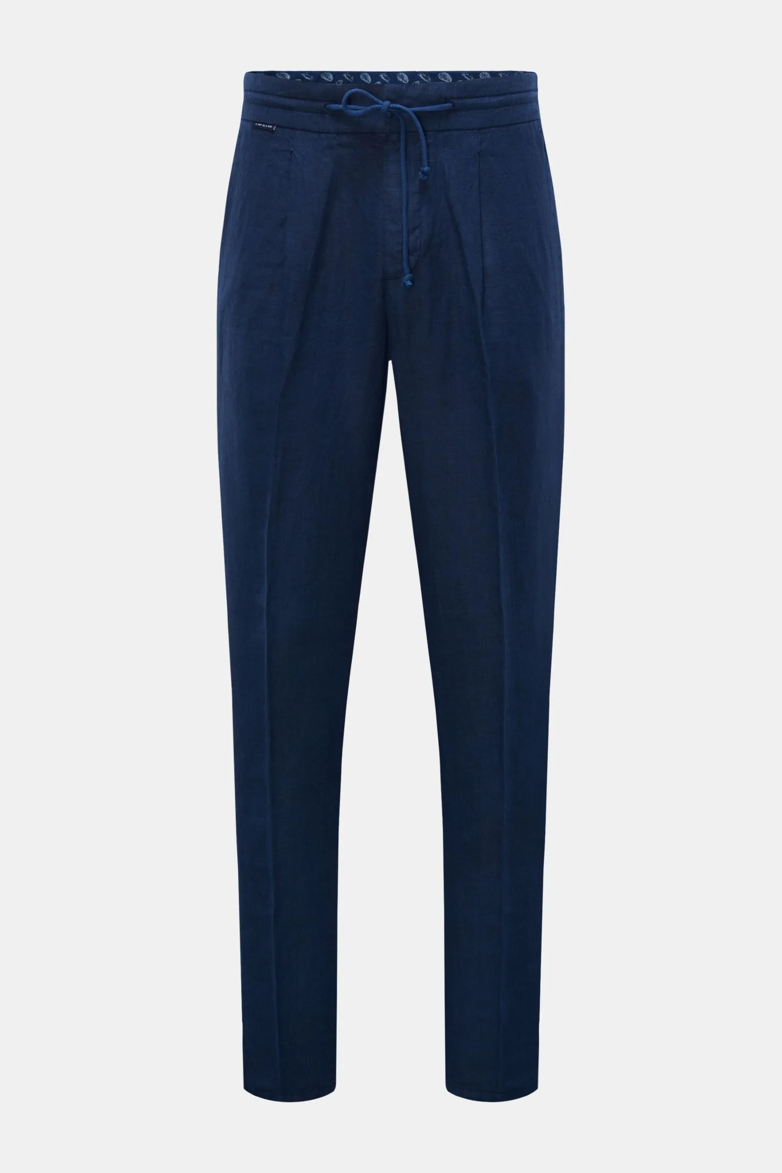 04651/ A TRIP IN A BAG linen jogger pants 'Linen Pleated Pant' navy