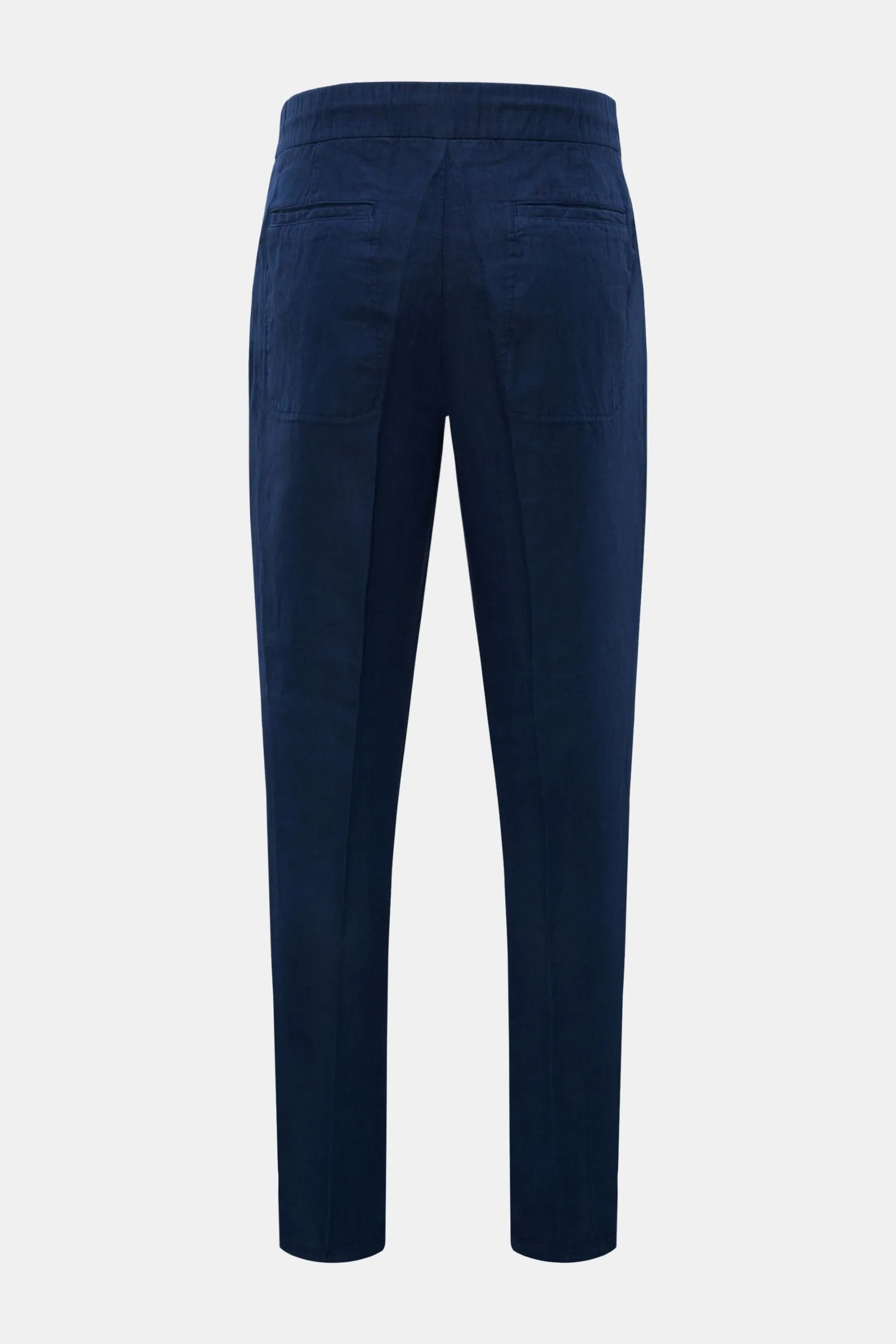 04651/ A TRIP IN A BAG linen jogger pants 'Linen Pleated Pant' navy