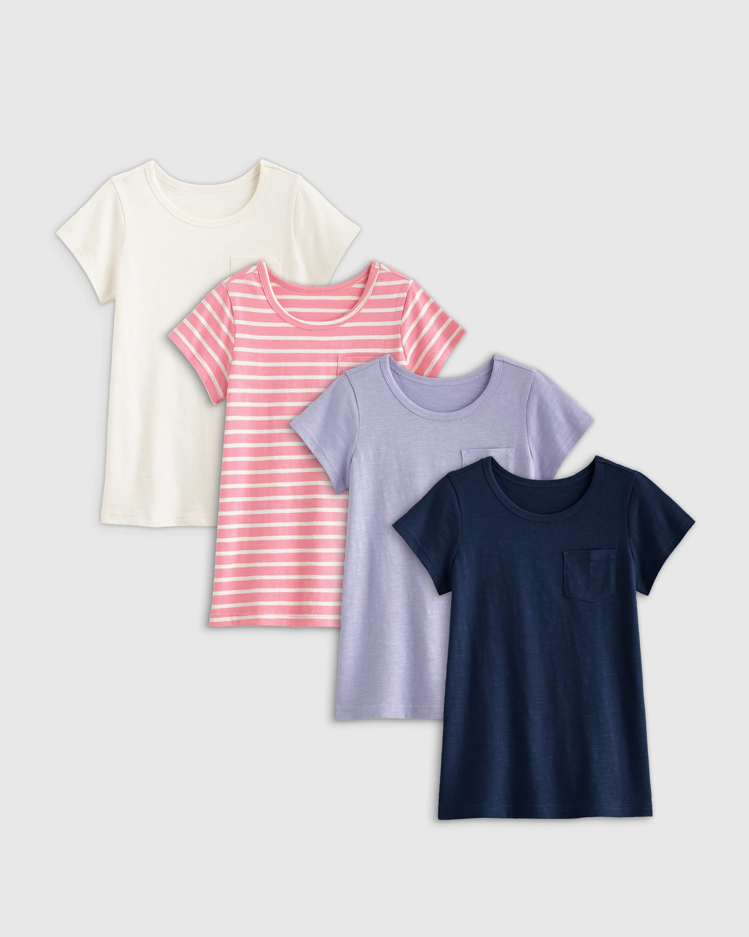 100% Organic Cotton Slub Tee 4-Pack - Toddler Girl