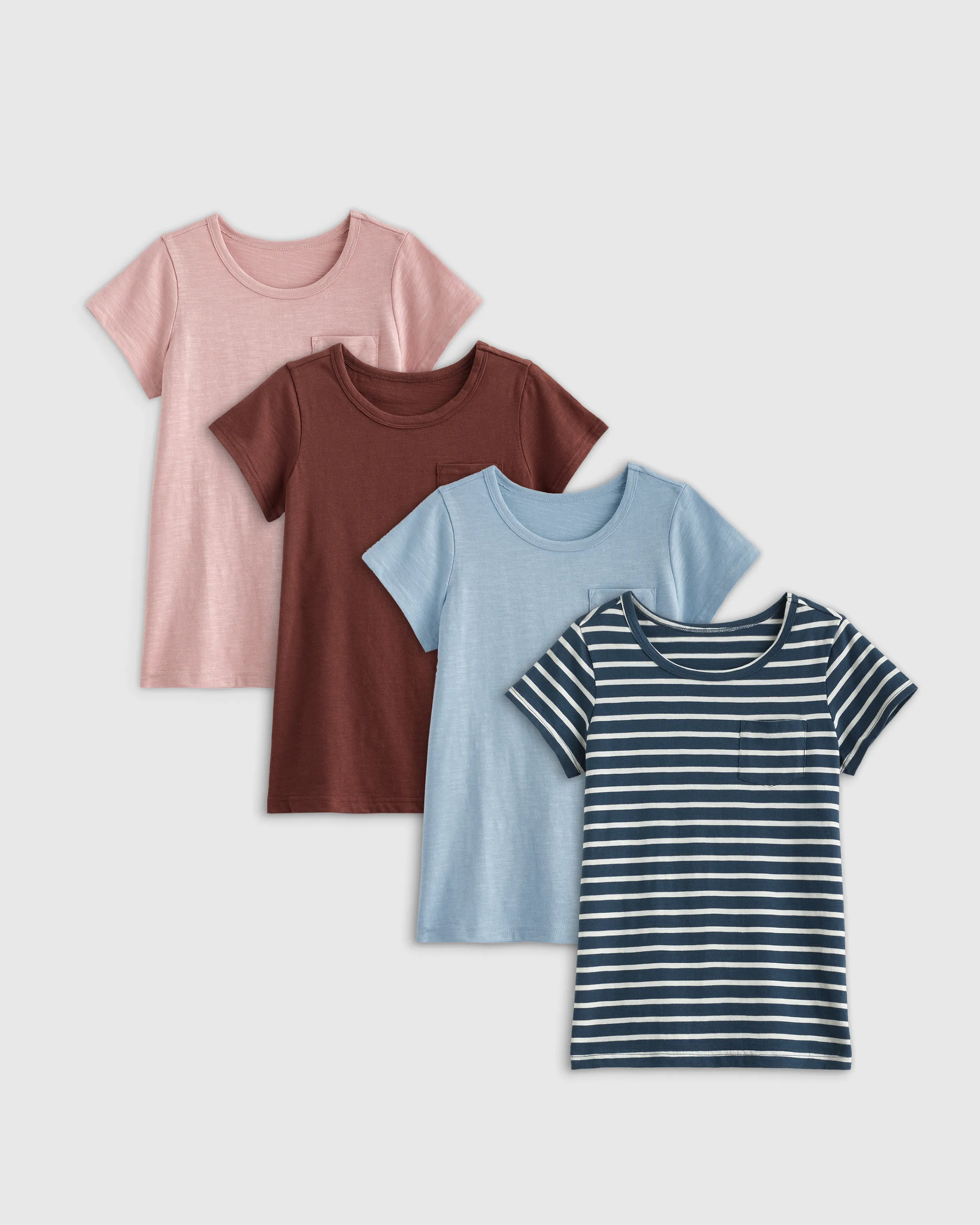 100% Organic Cotton Slub Tee 4-Pack - Toddler Girl