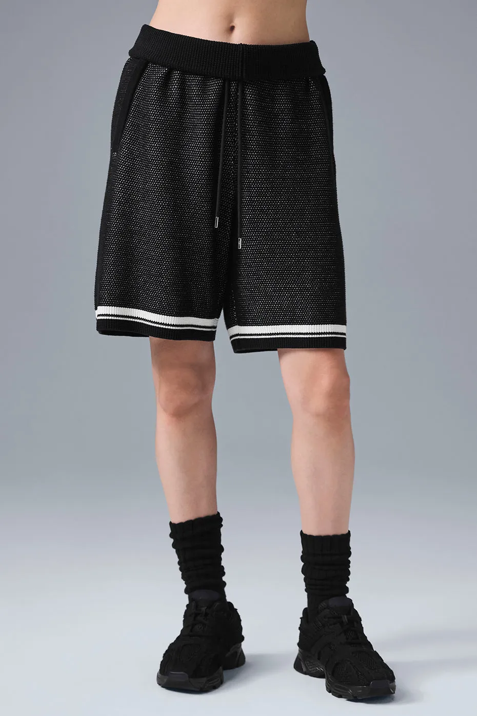 7 Sports Club Sweater Knit Basketball Short - Black