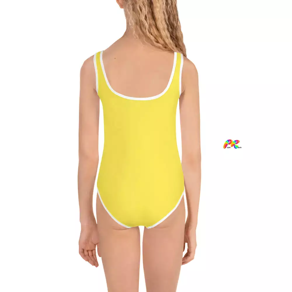 80's Yellow One-Piece Girl's Swimsuit