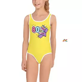 80's Yellow One-Piece Girl's Swimsuit