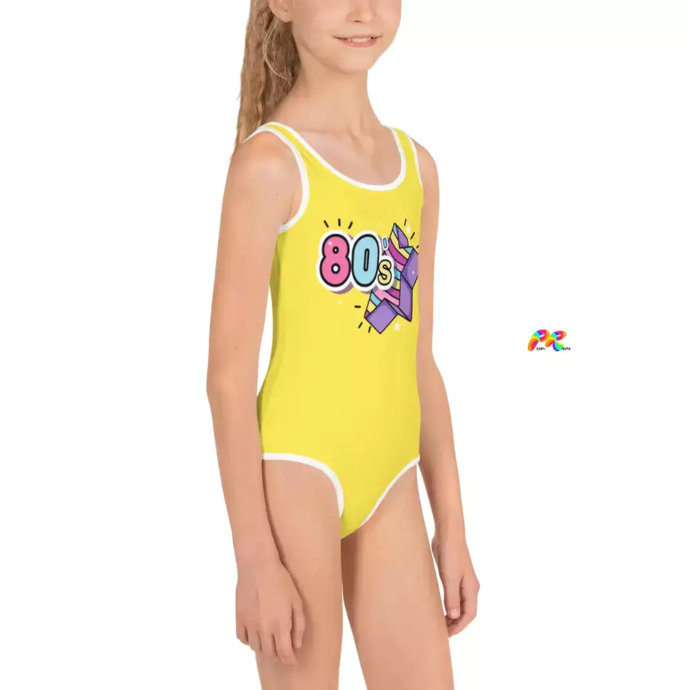 80's Yellow One-Piece Girl's Swimsuit