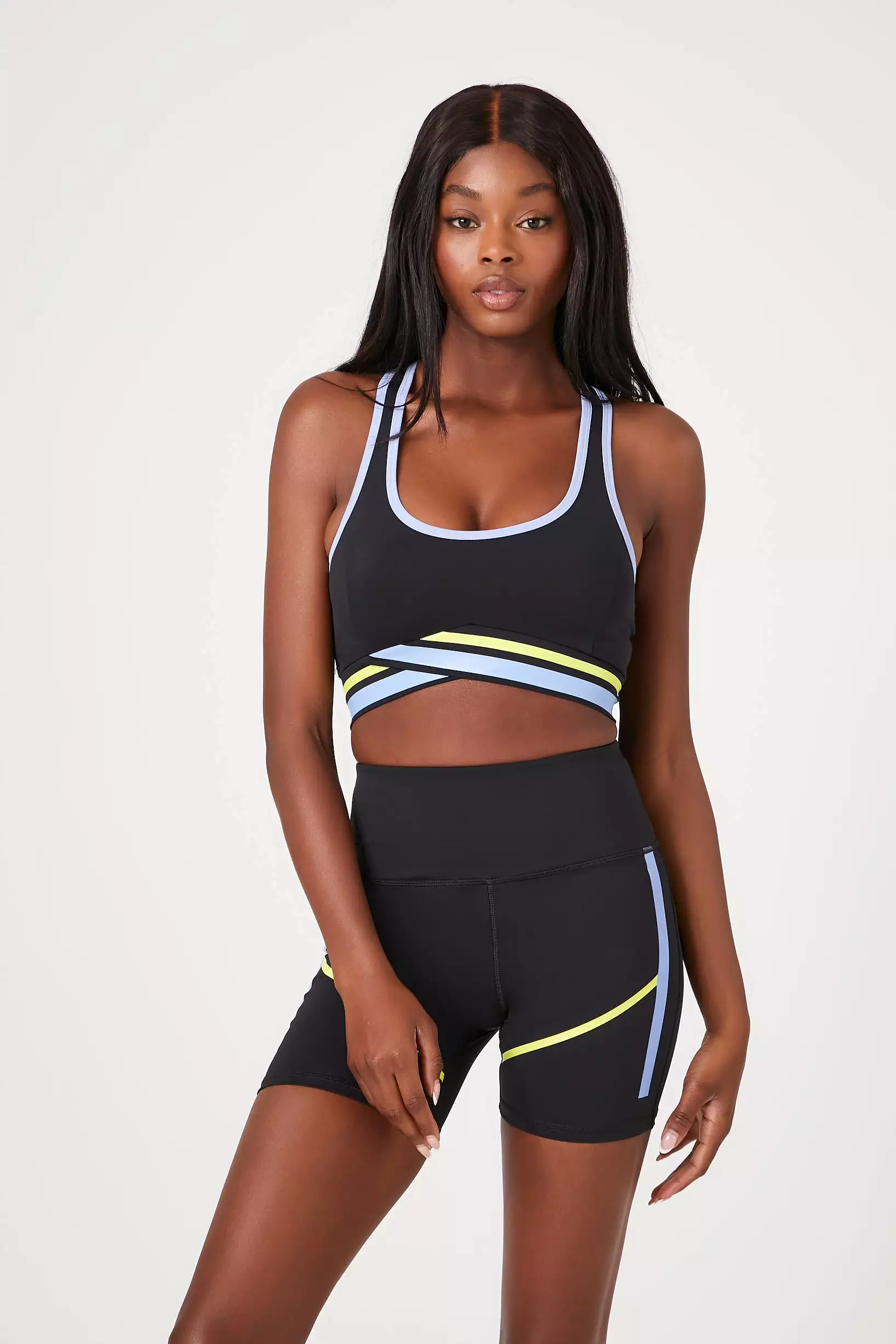 Active Contrast-Trim Biker Shorts