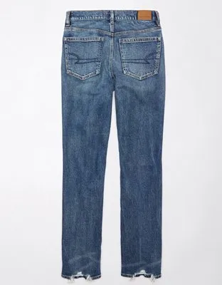 AE Stretch Super High-Waisted Ripped Straight Jean-