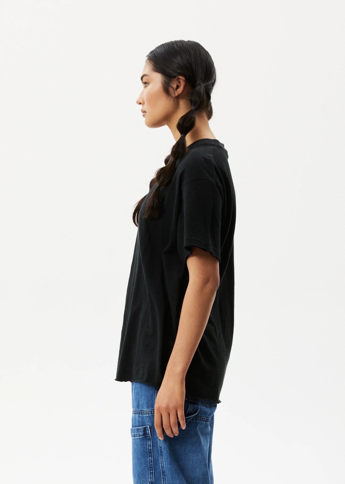 Afends Hemp Tee Slay Oversized Black