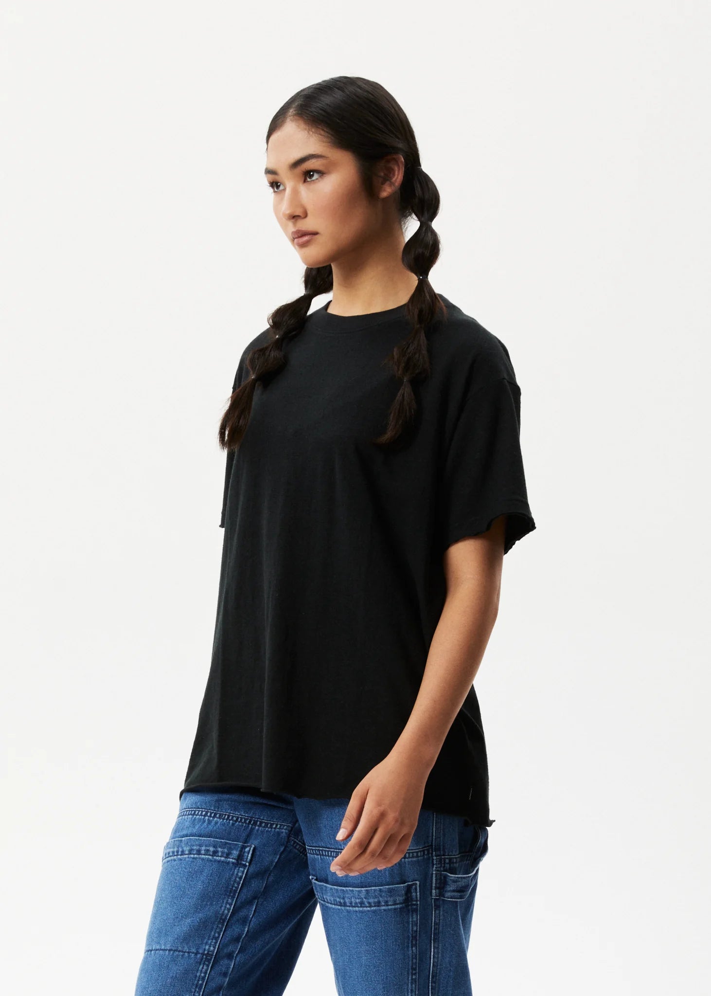 Afends Hemp Tee Slay Oversized Black