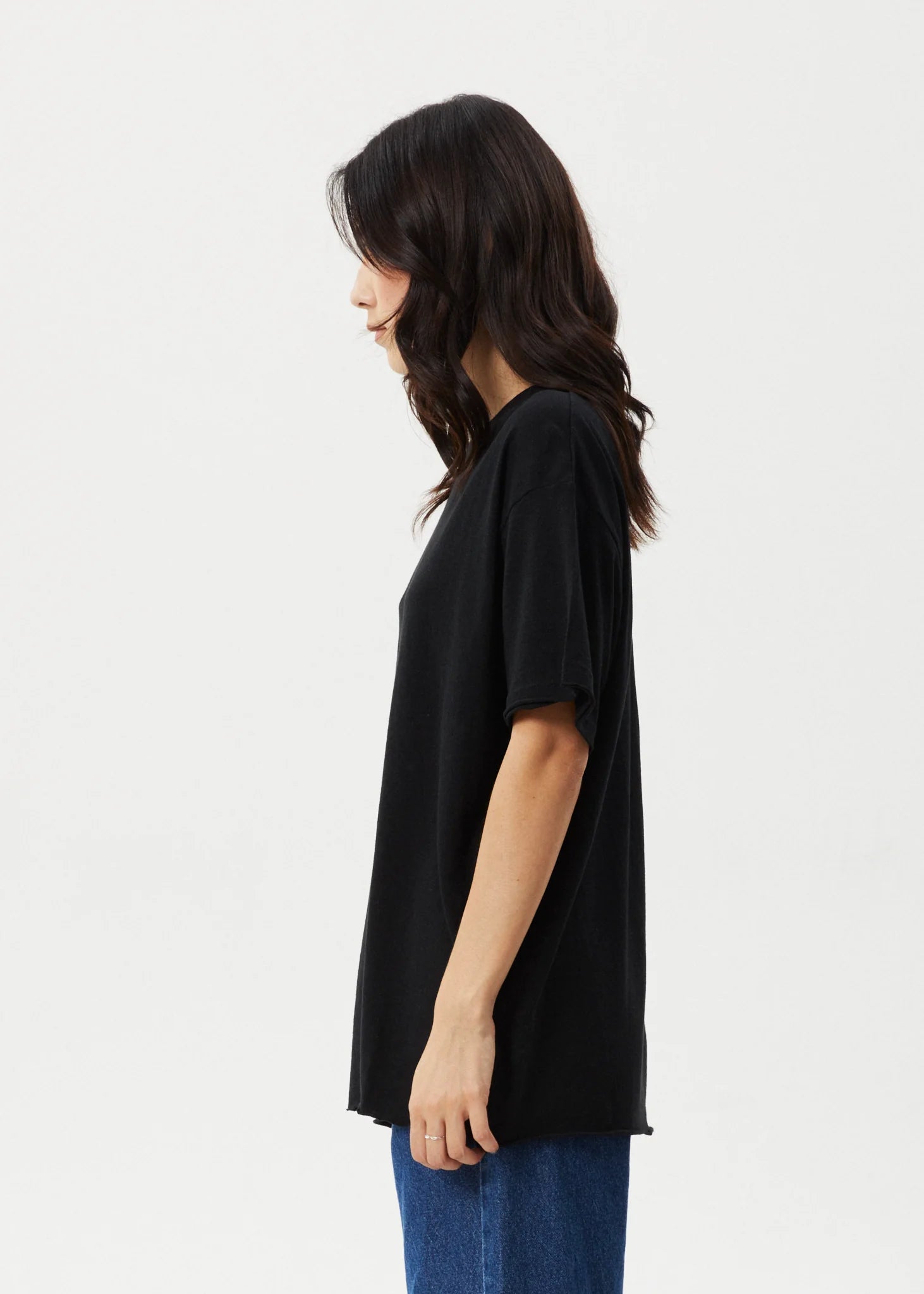 Afends Hemp Tee Slay Oversized Black