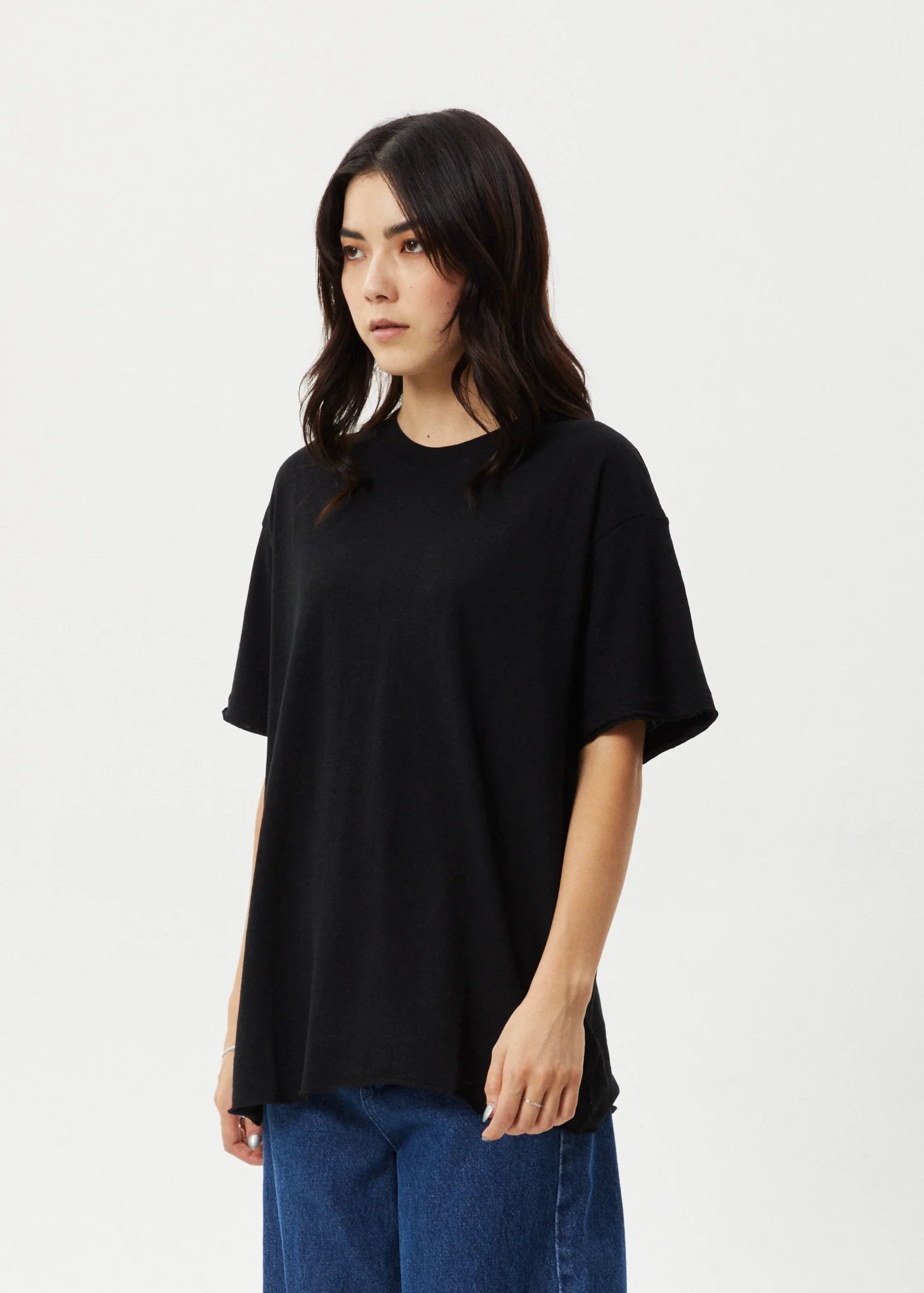 Afends Hemp Tee Slay Oversized Black