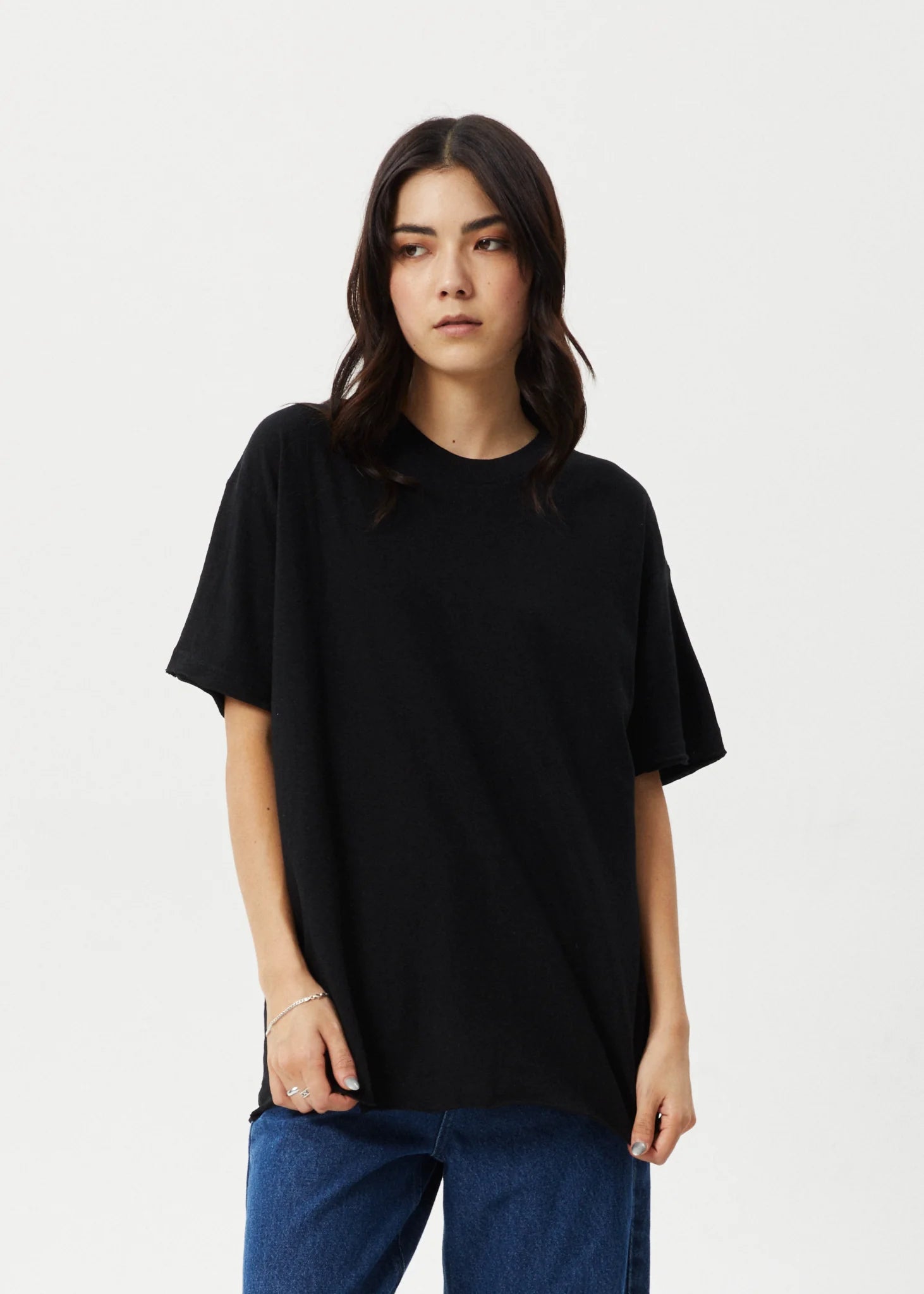 Afends Hemp Tee Slay Oversized Black