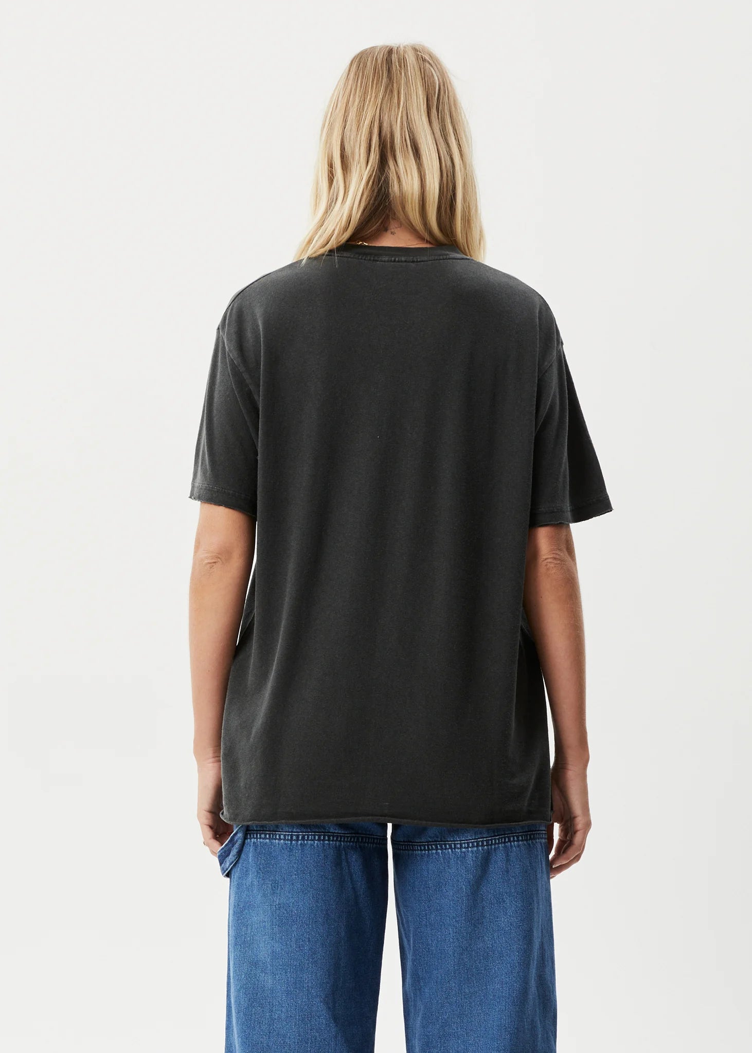 Afends Hemp Tee Slay Oversized Stone Black