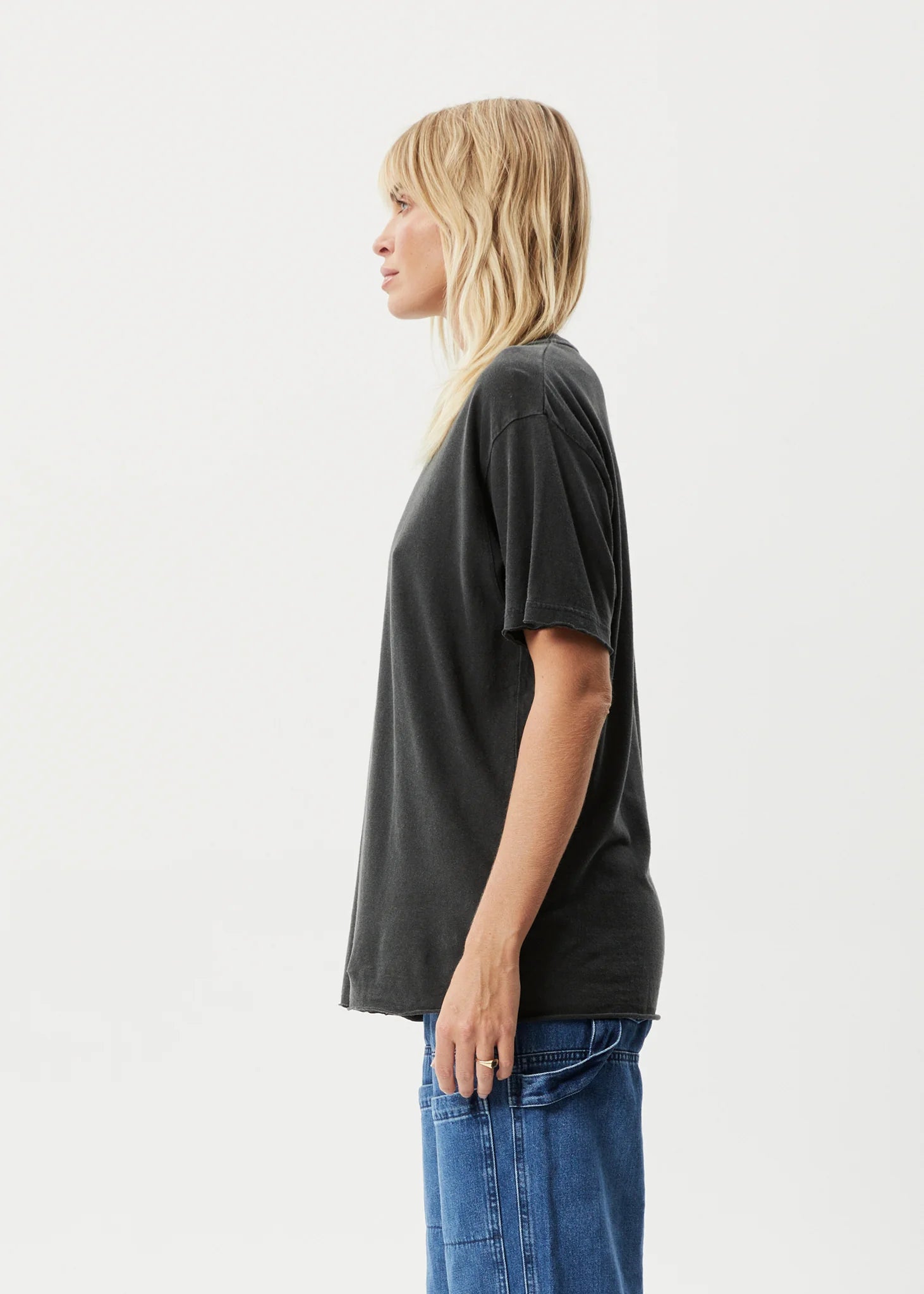 Afends Hemp Tee Slay Oversized Stone Black