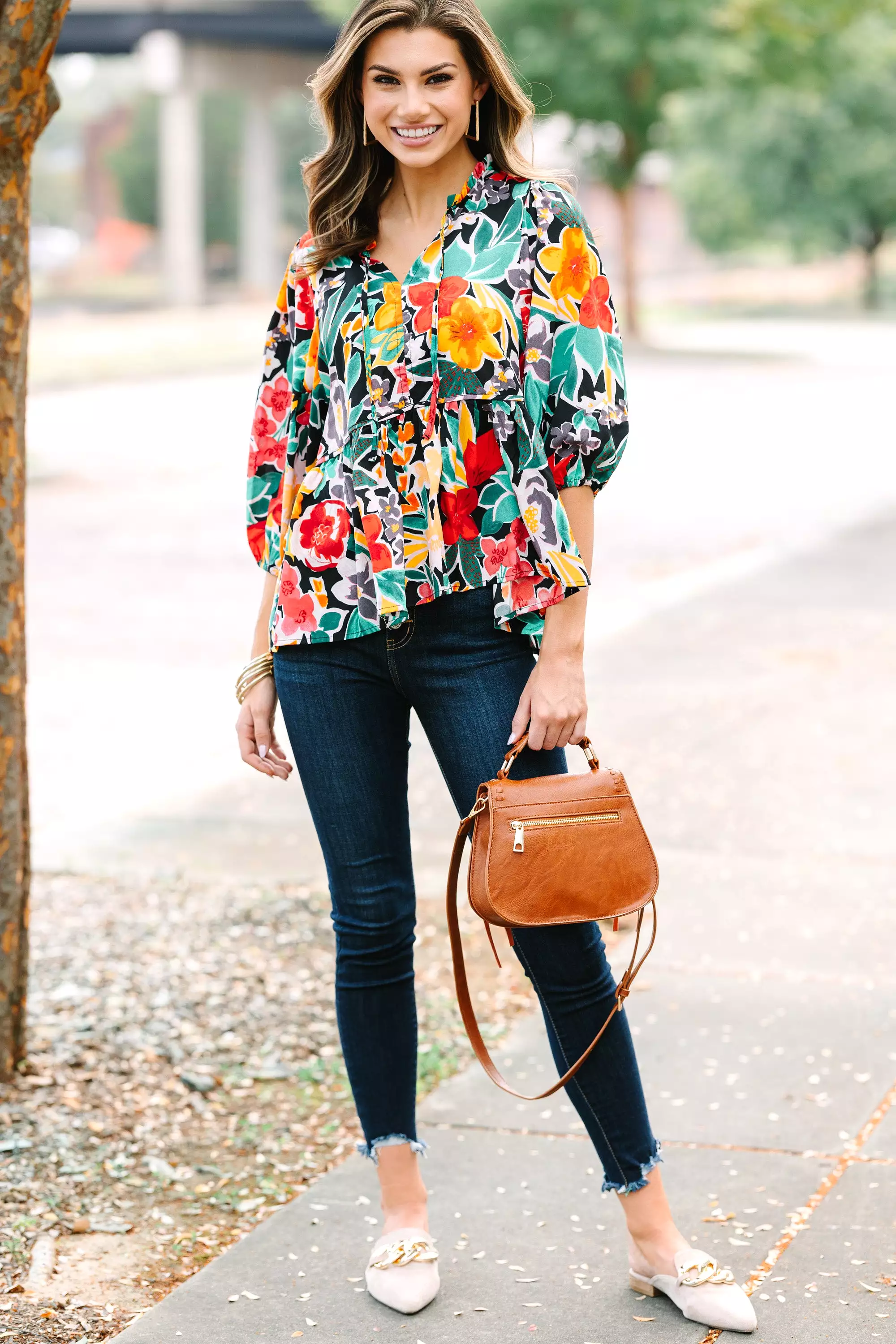 All On You Black Floral Blouse