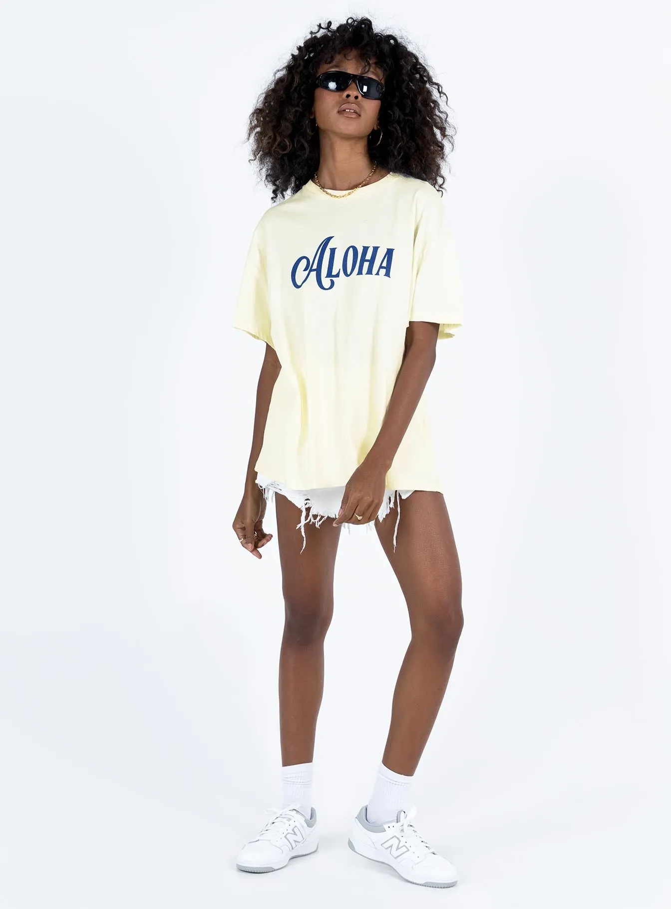 Aloha Oversized Tee Ivory