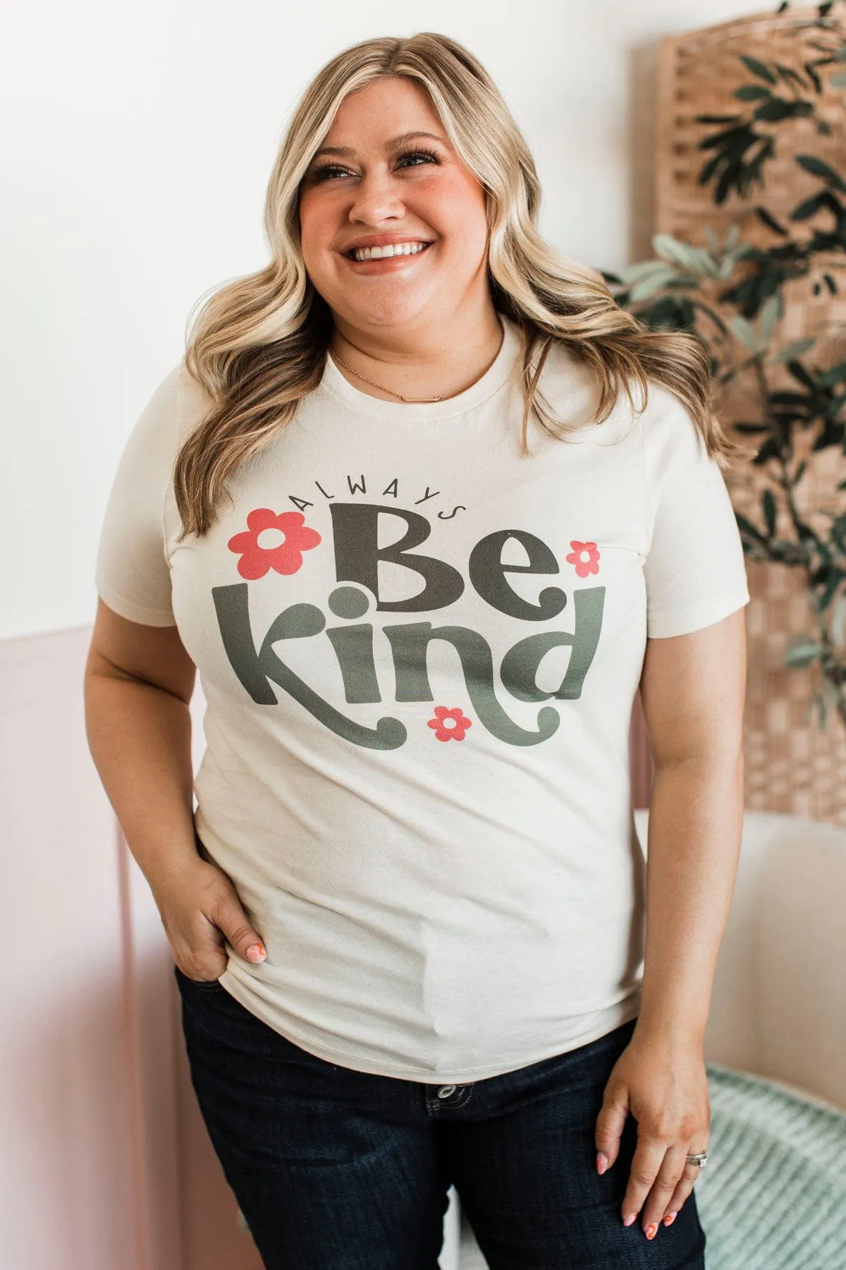 Always Be Kind Graphic Tee- Natural