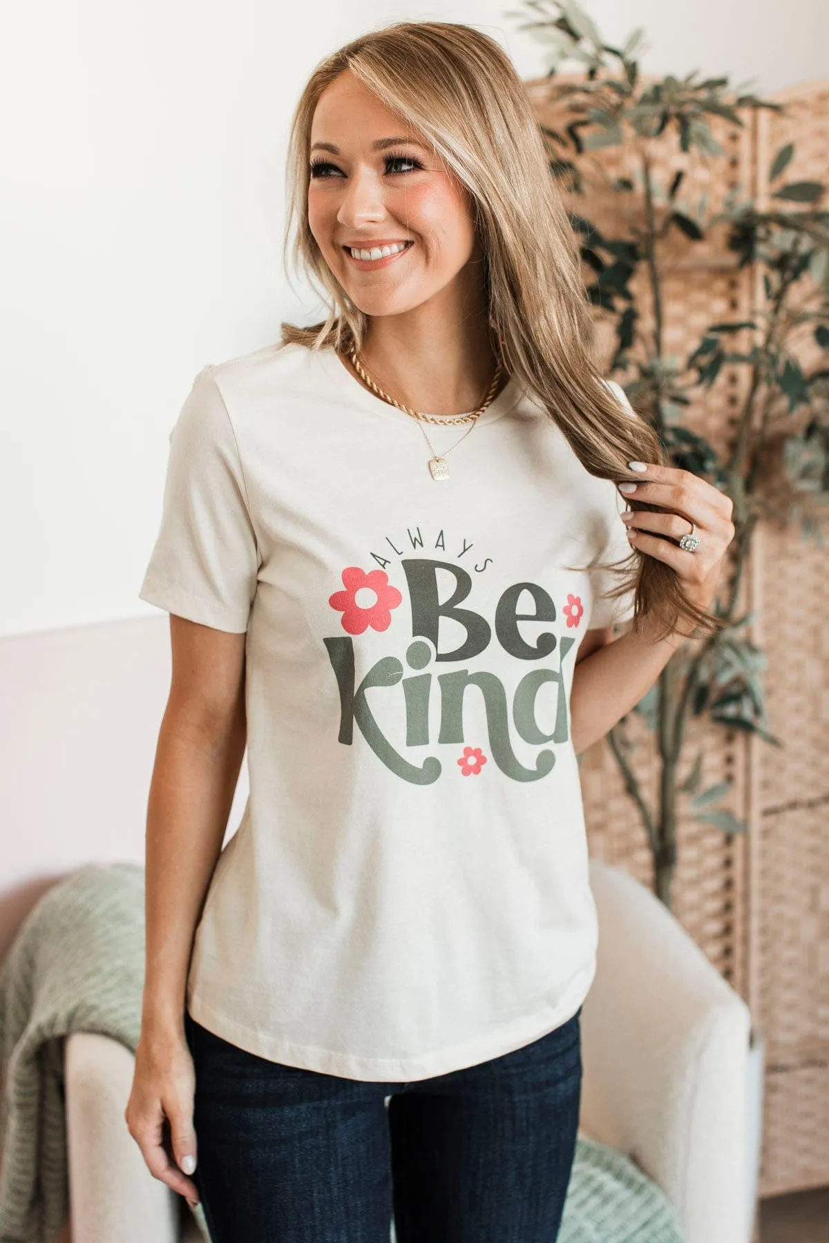 Always Be Kind Graphic Tee- Natural