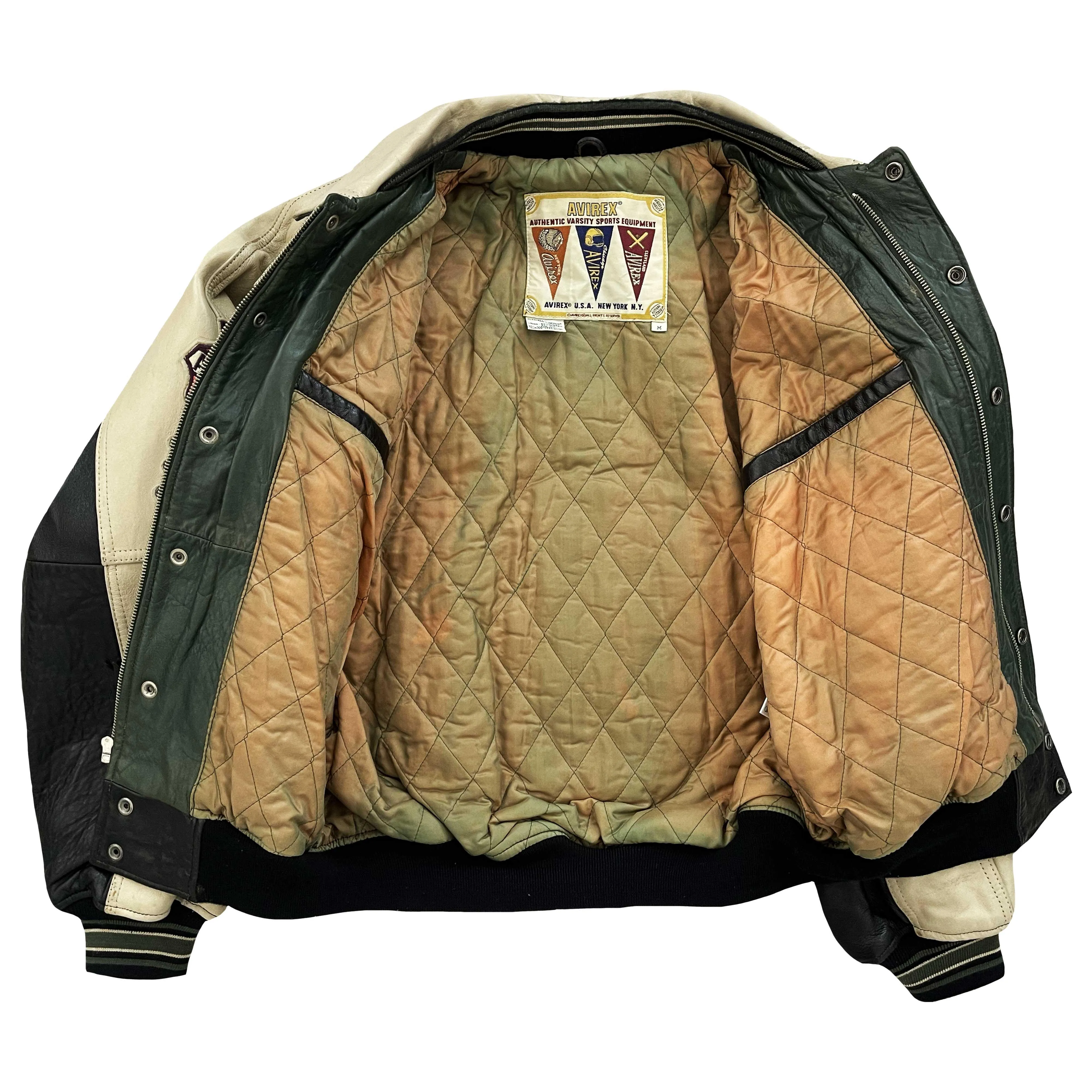 Avirex Wildbears Leather Varsity Jacket - M