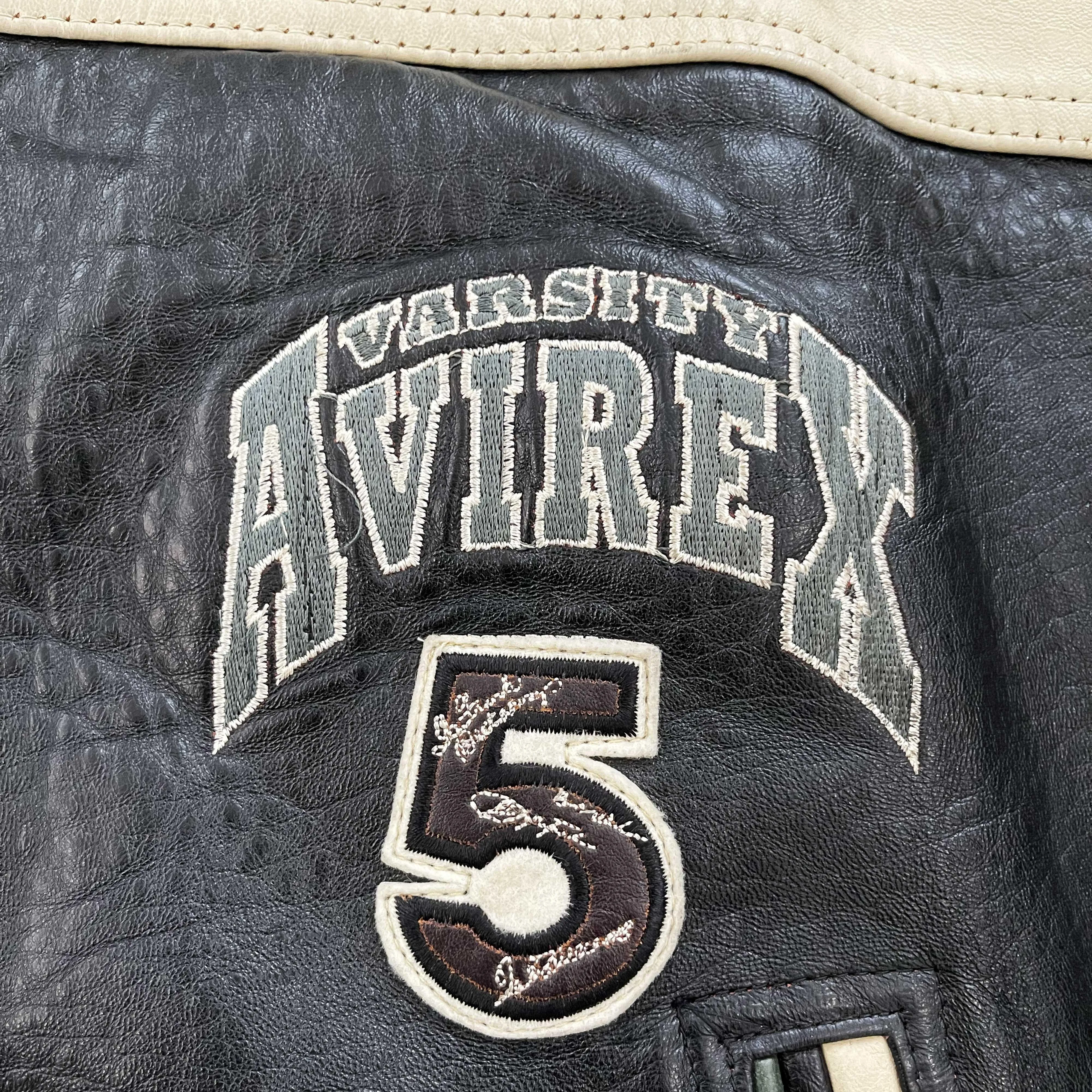 Avirex Wildbears Leather Varsity Jacket - M