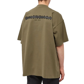 Balenciaga Strike 1917 Oversized Tee Khaki Olive