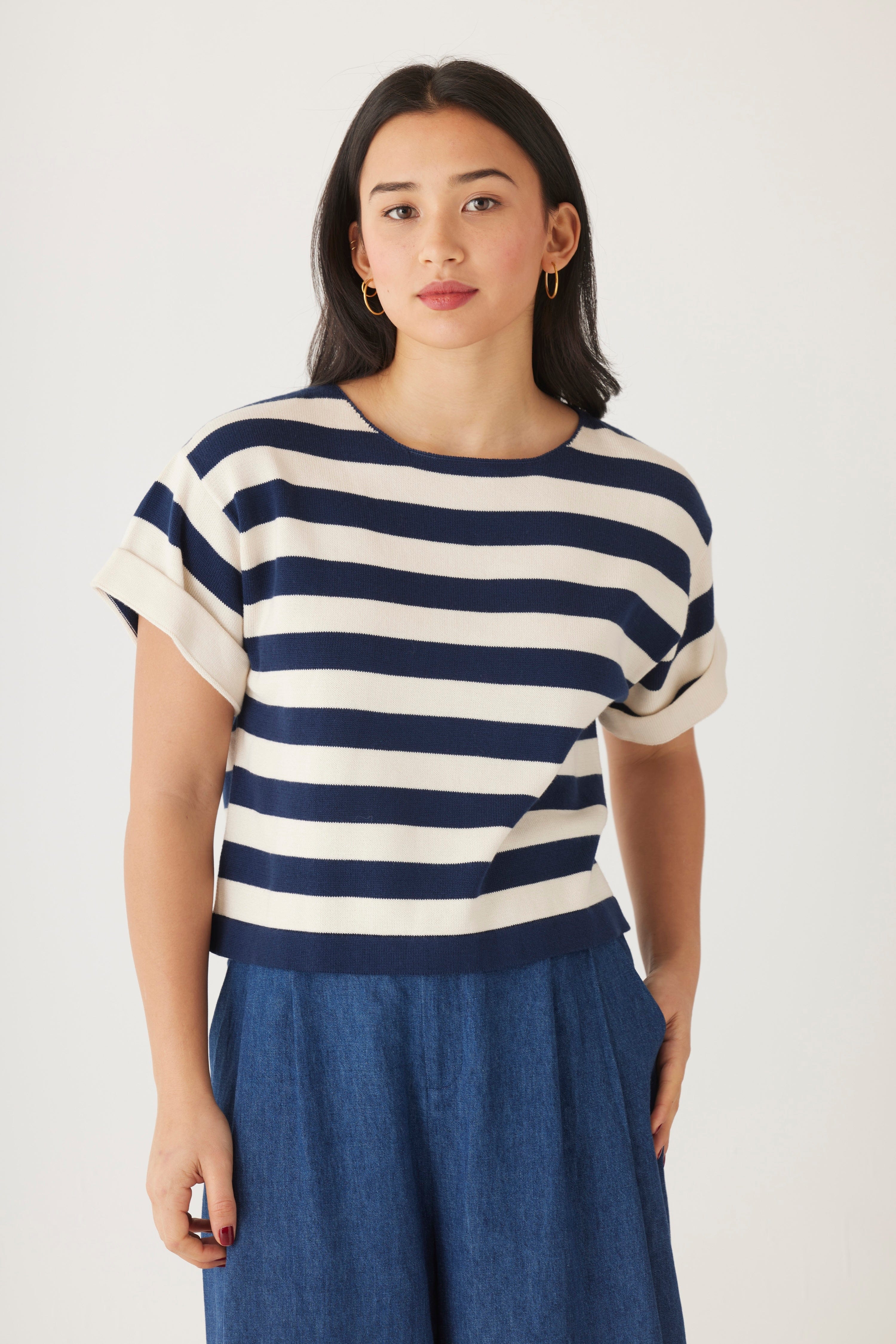 Belle Stripe Tee Pima Cotton Knit