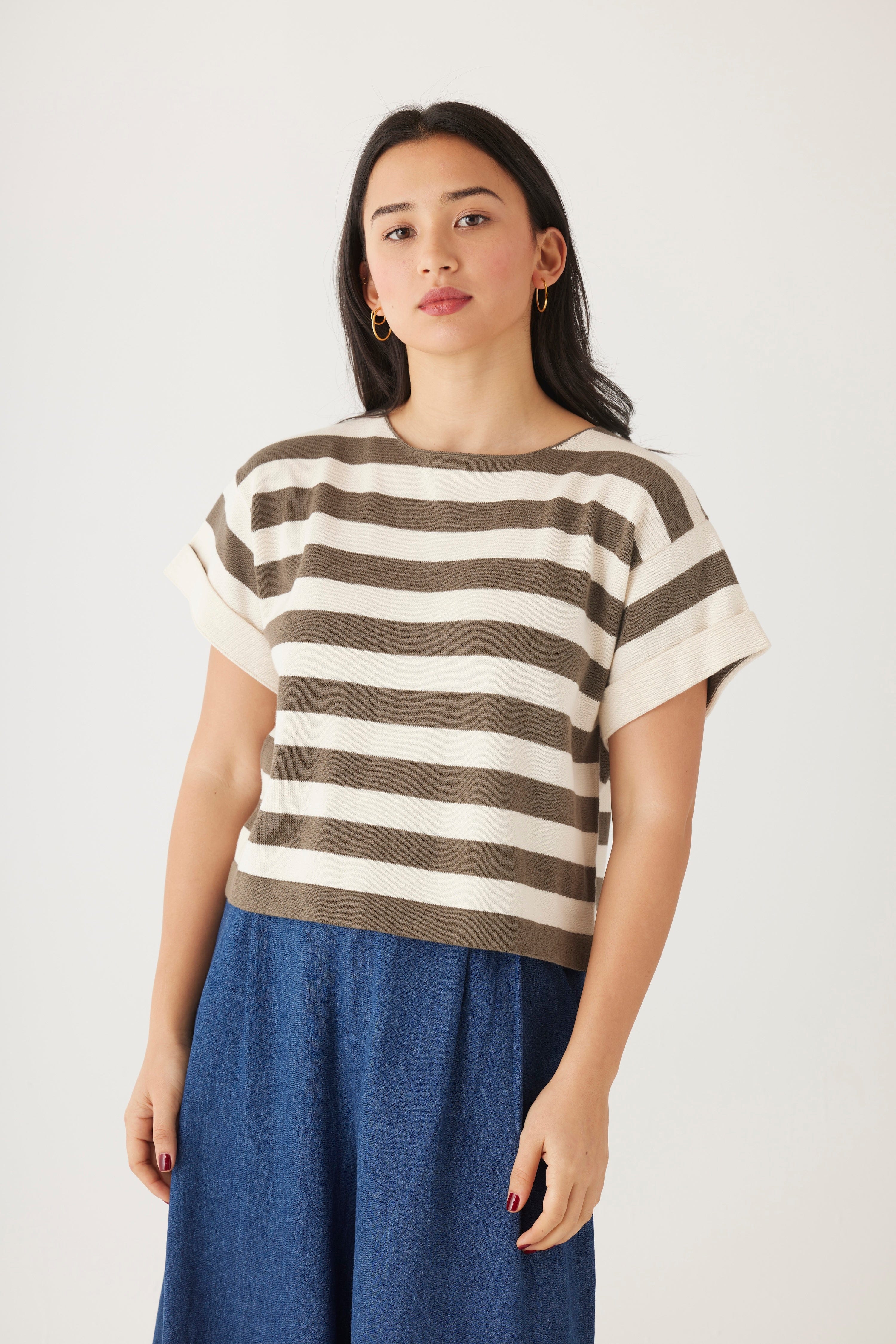 Belle Stripe Tee Pima Cotton Knit