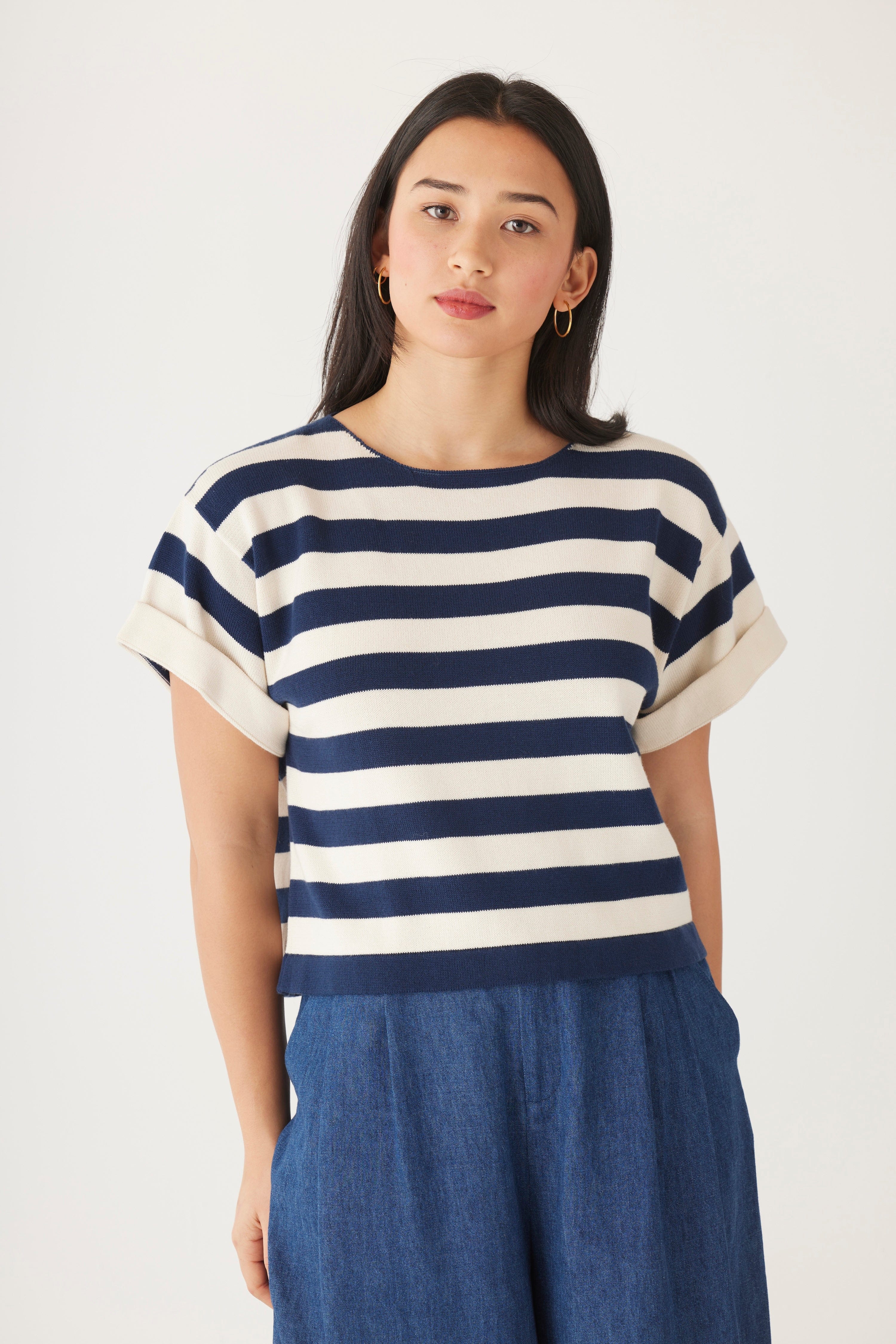 Belle Stripe Tee Pima Cotton Knit