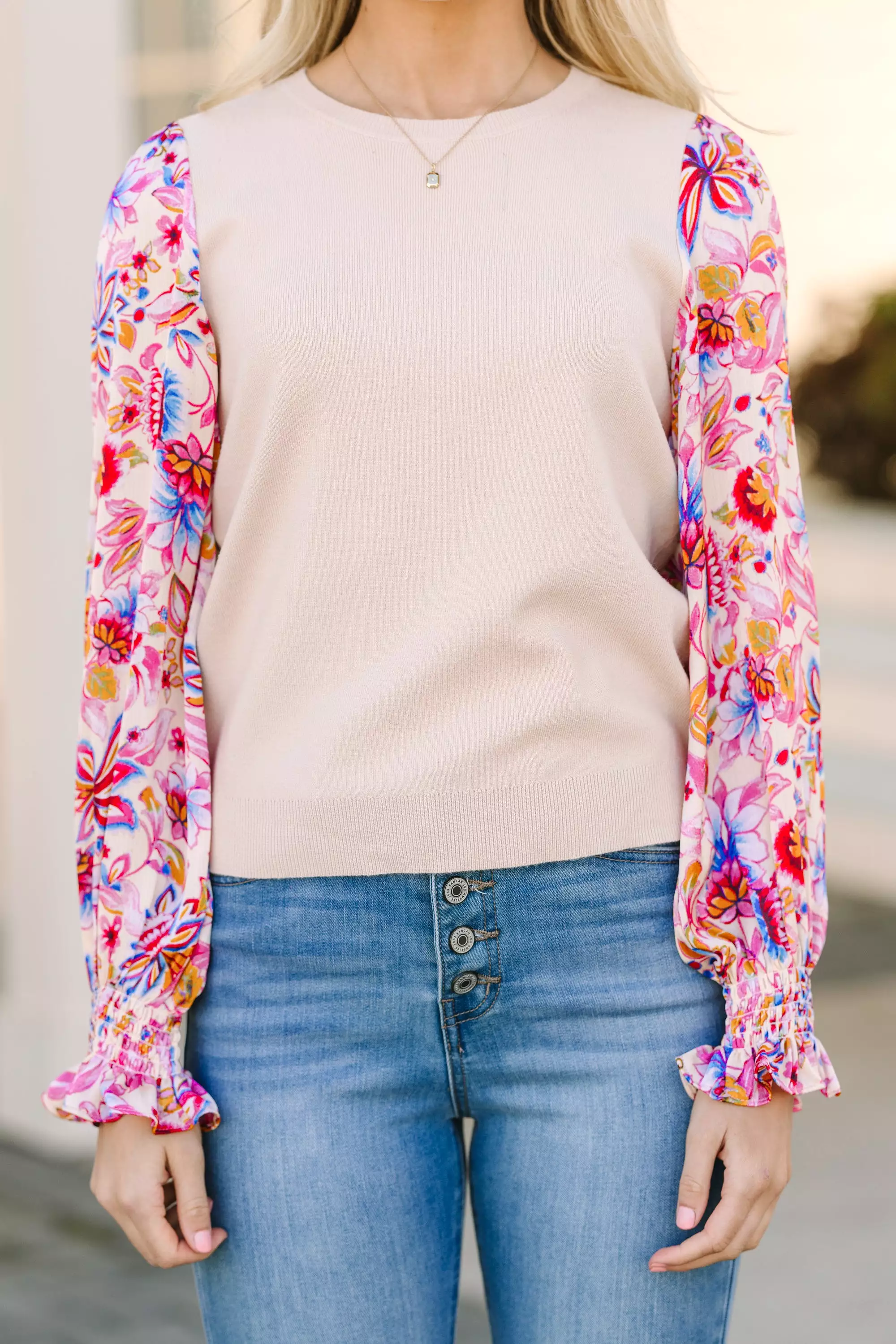 Best In Bold Pink Floral Blouse