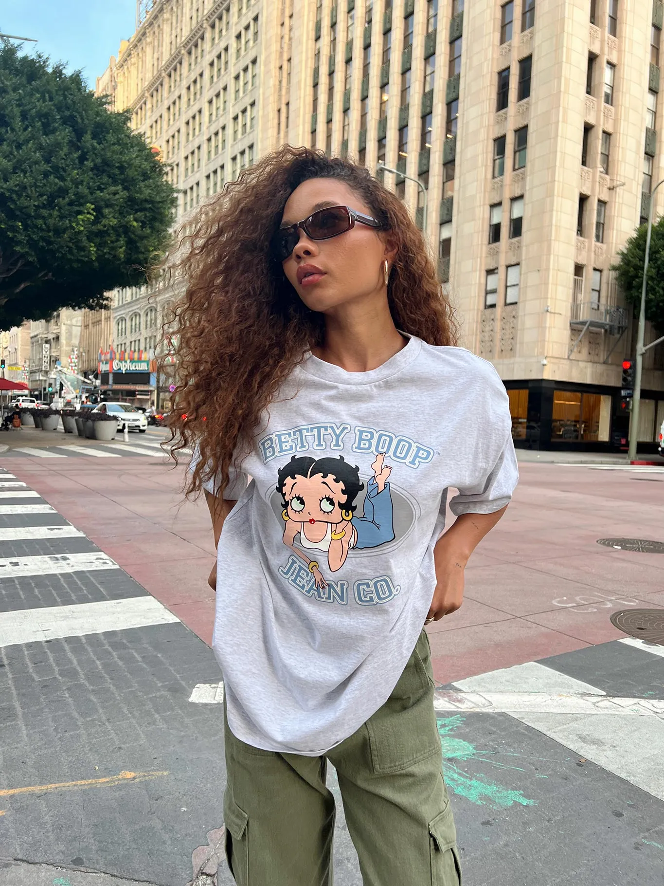 Betty Boop Jean Oversized Tee Grey