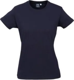 BIZ CORPORATES Ladies Quali-Tee – Premium Combed Cotton – Navy – 6 – T10022 – Ice – Biz Collection