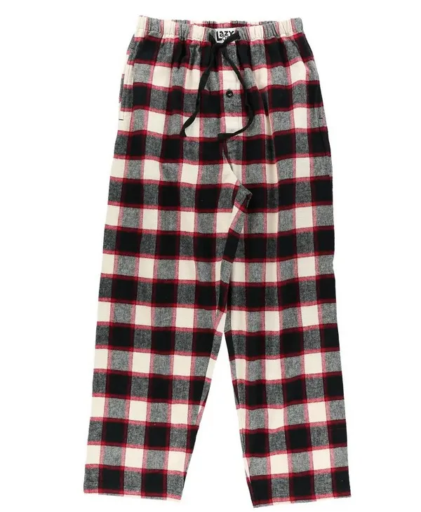 Black Plaid Men's Flannel PJ Pants