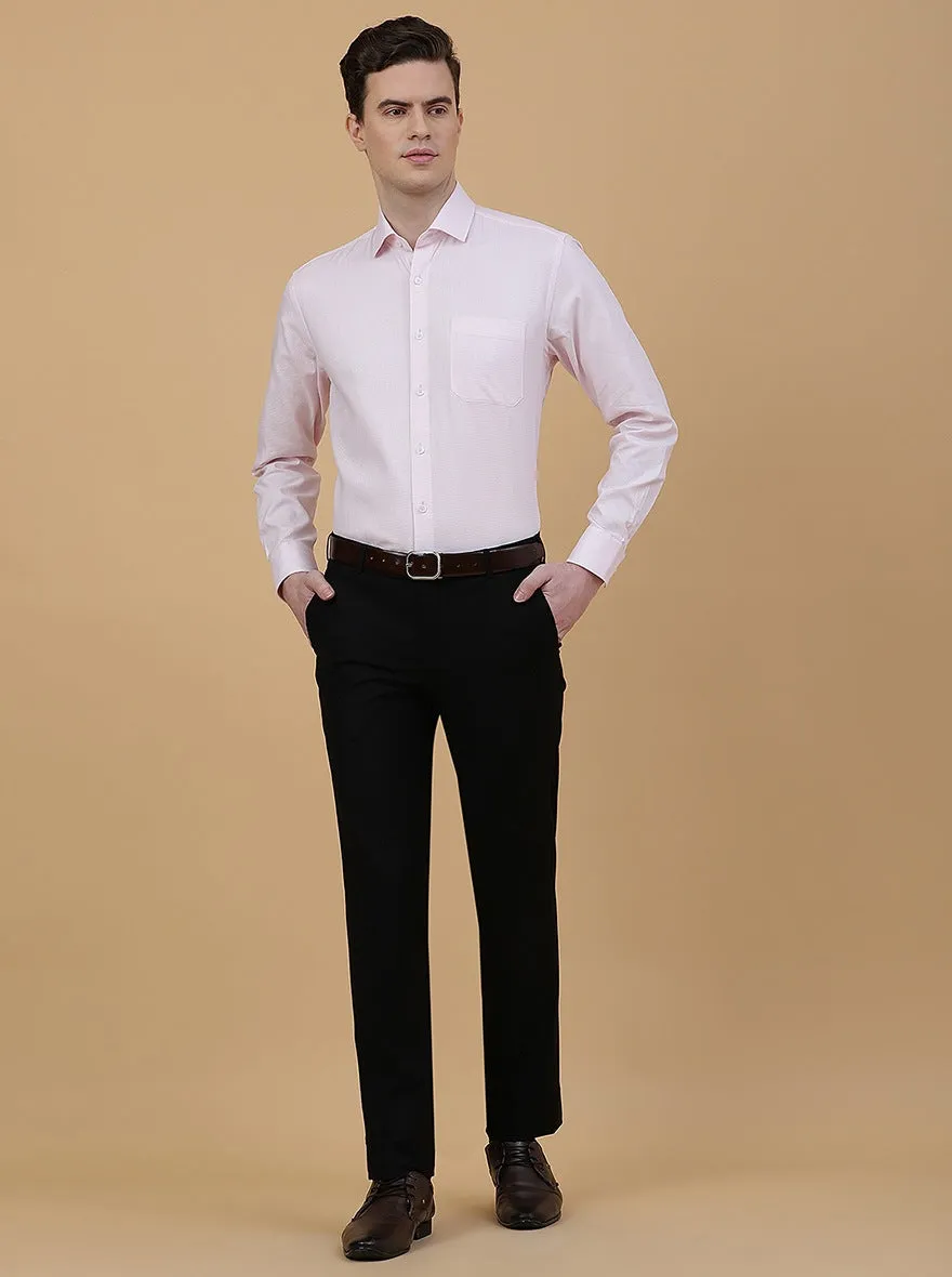 Black Solid Slim Fit Formal Trouser | Metal