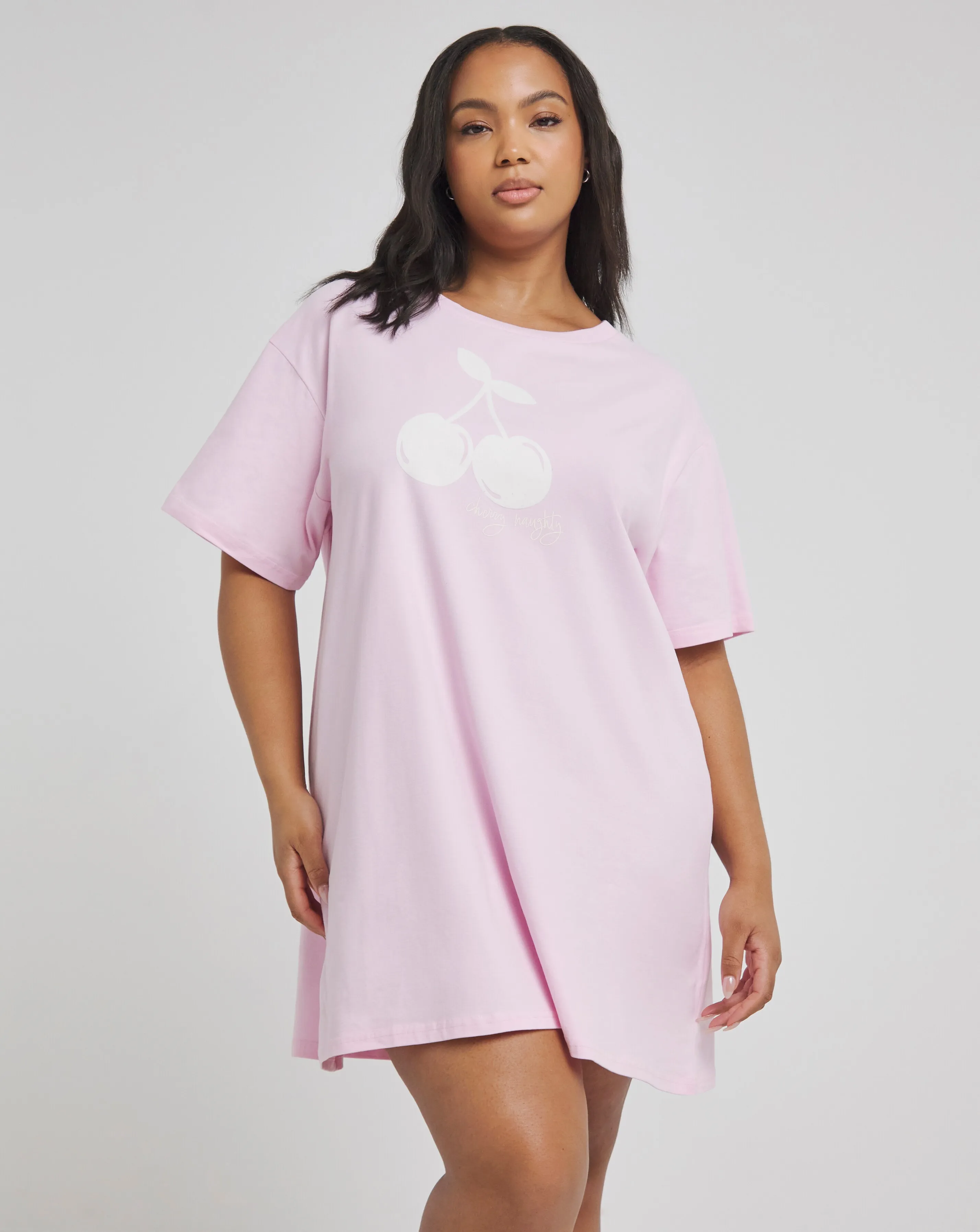 Boux Avenue Cotton Jersey Cherry Sleep Tee | Simply Be