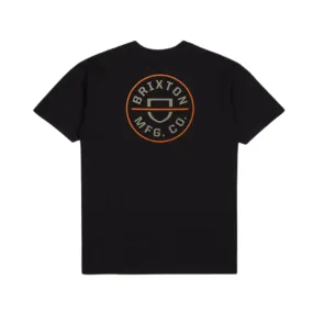 Brixton Oath V S/S Standard Tee - Black/Charcoal/White