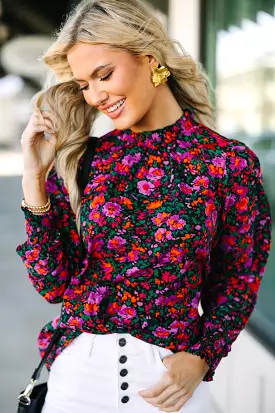 Can't Change Black Floral Blouse