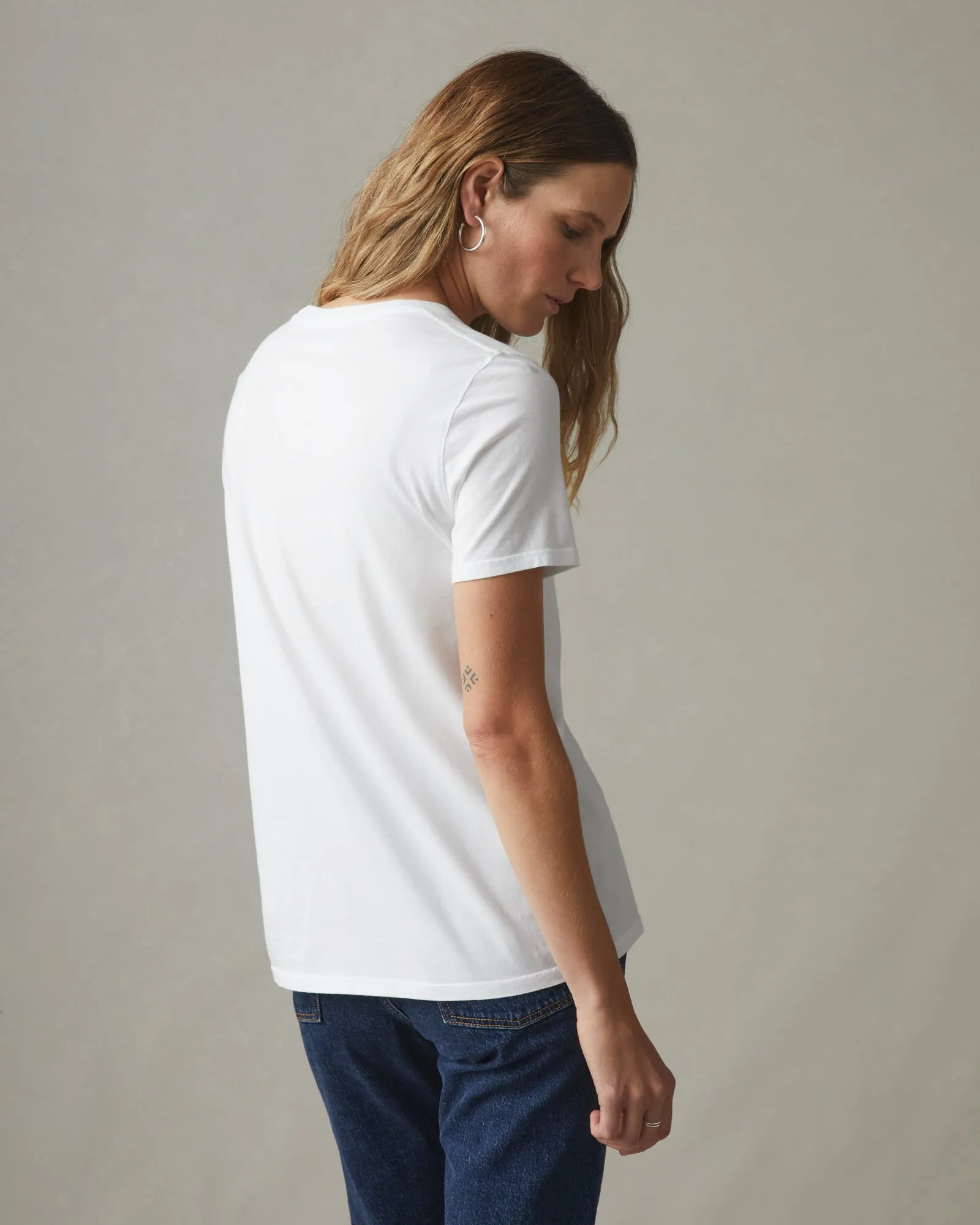 Classic Cotton Crew Tee - White