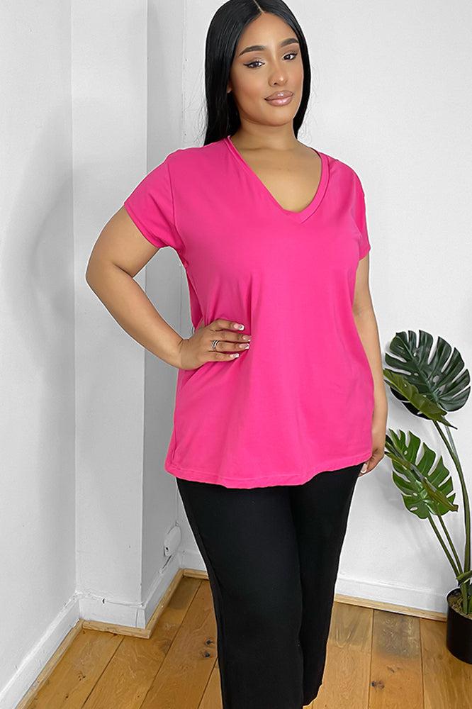 Classic V-Neck Soft Touch Cotton Blend Tee