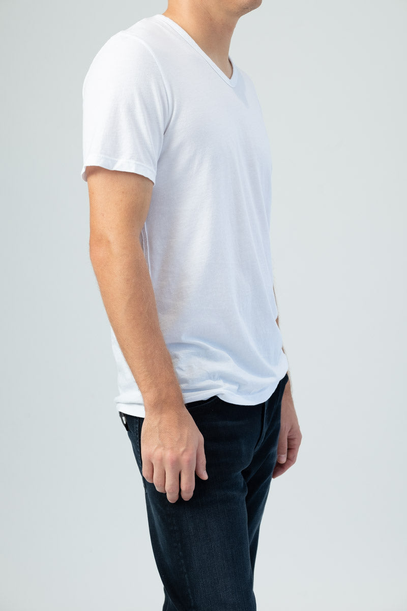 Classic V-Neck Tee in White