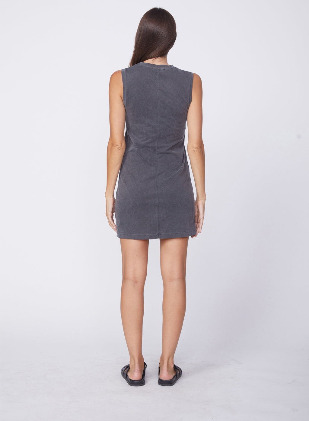 Cloud Jersey Muscle Tee Dress in Charcoal