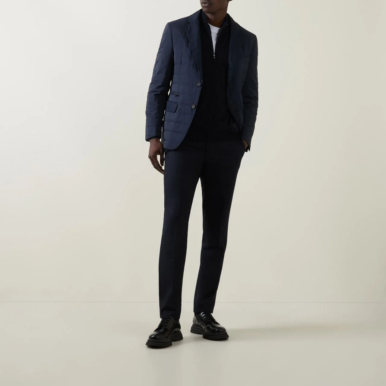 CORNELIANI Quilted Double-Layer Jacket - Navy