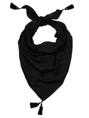 Corner Detail Scarf Black 