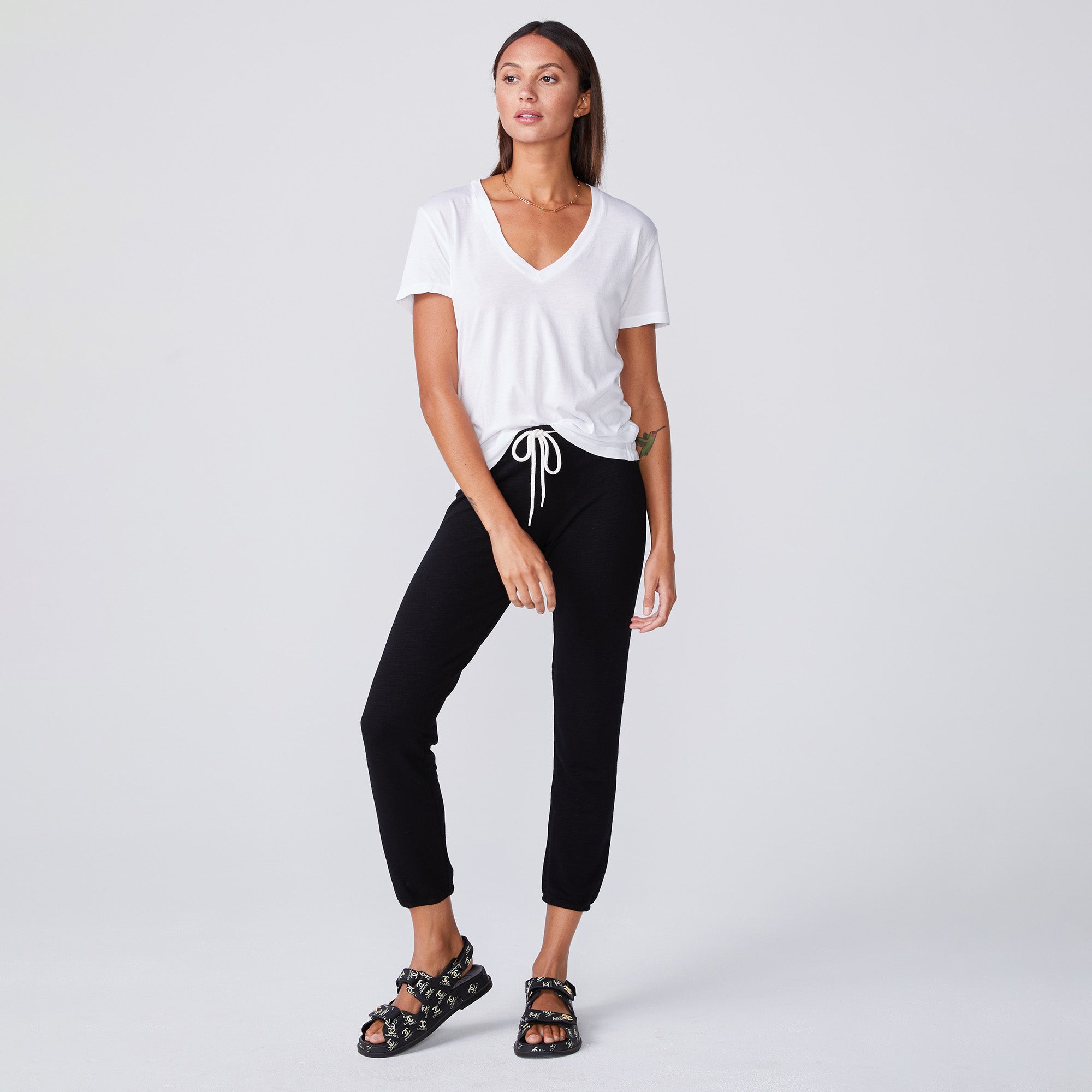 Cotton Modal Relaxed V Neck Tee