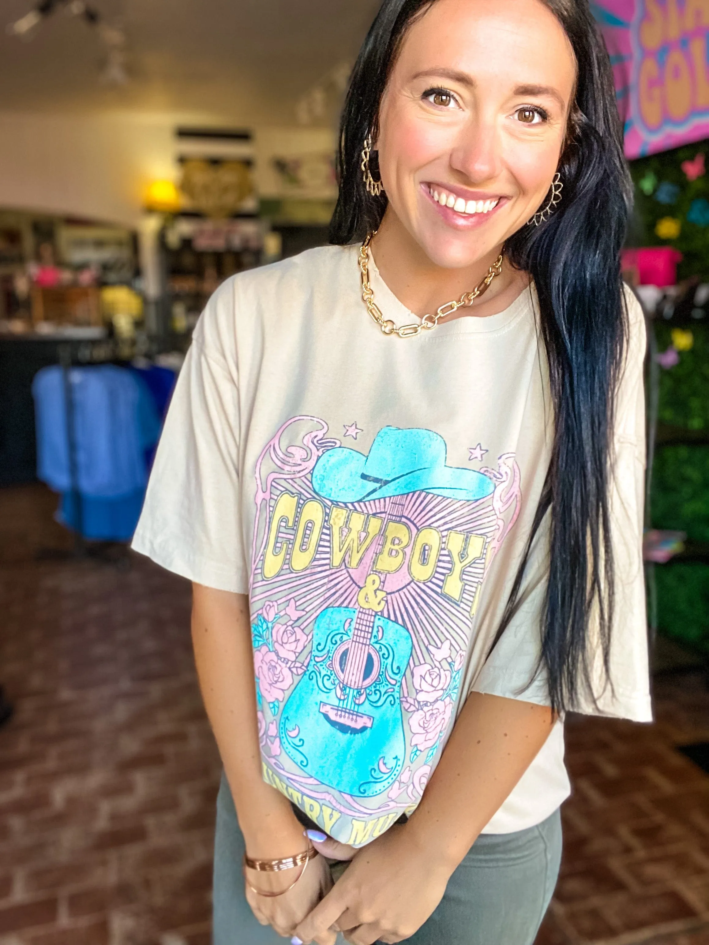 Cowboys and Country Music Oversized Tee