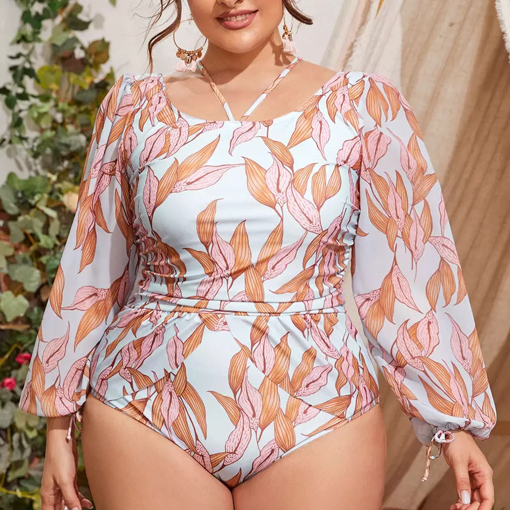 Cross-border plus size one-piece swimsuit