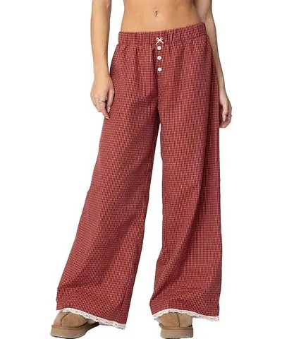 Edikted Dakota Plaid Pants