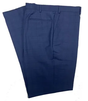 Eisenberg Blue Plaid Suit Separate FF Pants 