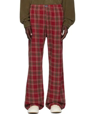 ERL CLOTHING Red Plaid PJ Lounge Pants