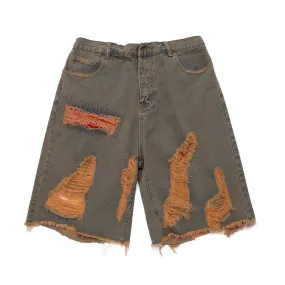 'Fallout' Ripped Denim Jean Shorts