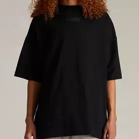 Fear of God Essentials Applique Box Logo Drop Shoulder Tee Black (Oversized)